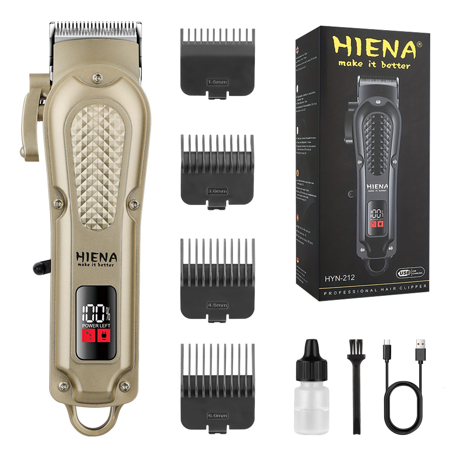 Luxury Professional Barber Hair Clipper Rechargeable Electric Finishing Cutting Machine Men Beard Trimmer Shaver Cordless Y260307
