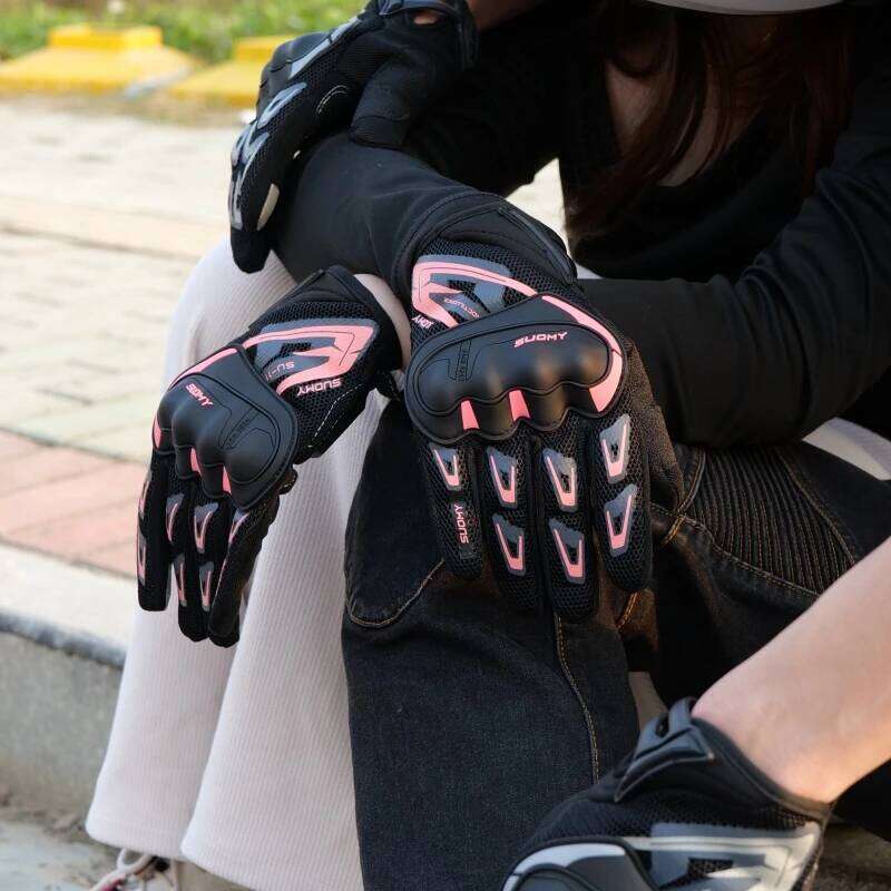 SUOMY SU-11 Motorcycle Gloves Breathable Full-Finger Racing Anti-Slip Stylish | XS-XXL Black/Green/Pink XJ260202