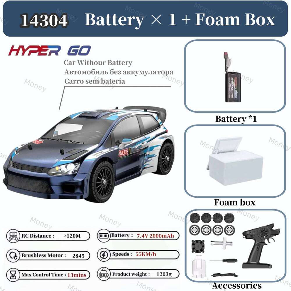 2025 MJX HYPER GO 1:14 14304 2845 Brushless Motor Remote Control POLO R WRC Metal Chassis High Speed Car Off-Road RC Toy Y260131