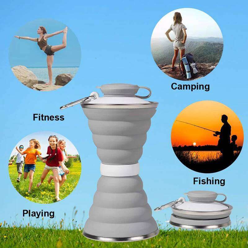 500ML Silicone Bottle Cup Foldable Leak Proof Portable Sports Water Bottles For Outdoor Travel Gym Hiking Reuseable Z260202