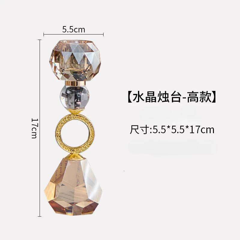 Crystal Simple Modern Champagne Color Decoration Home Metal Aromatherapy Candle Holder Creative Atmosphere Photo Y260131