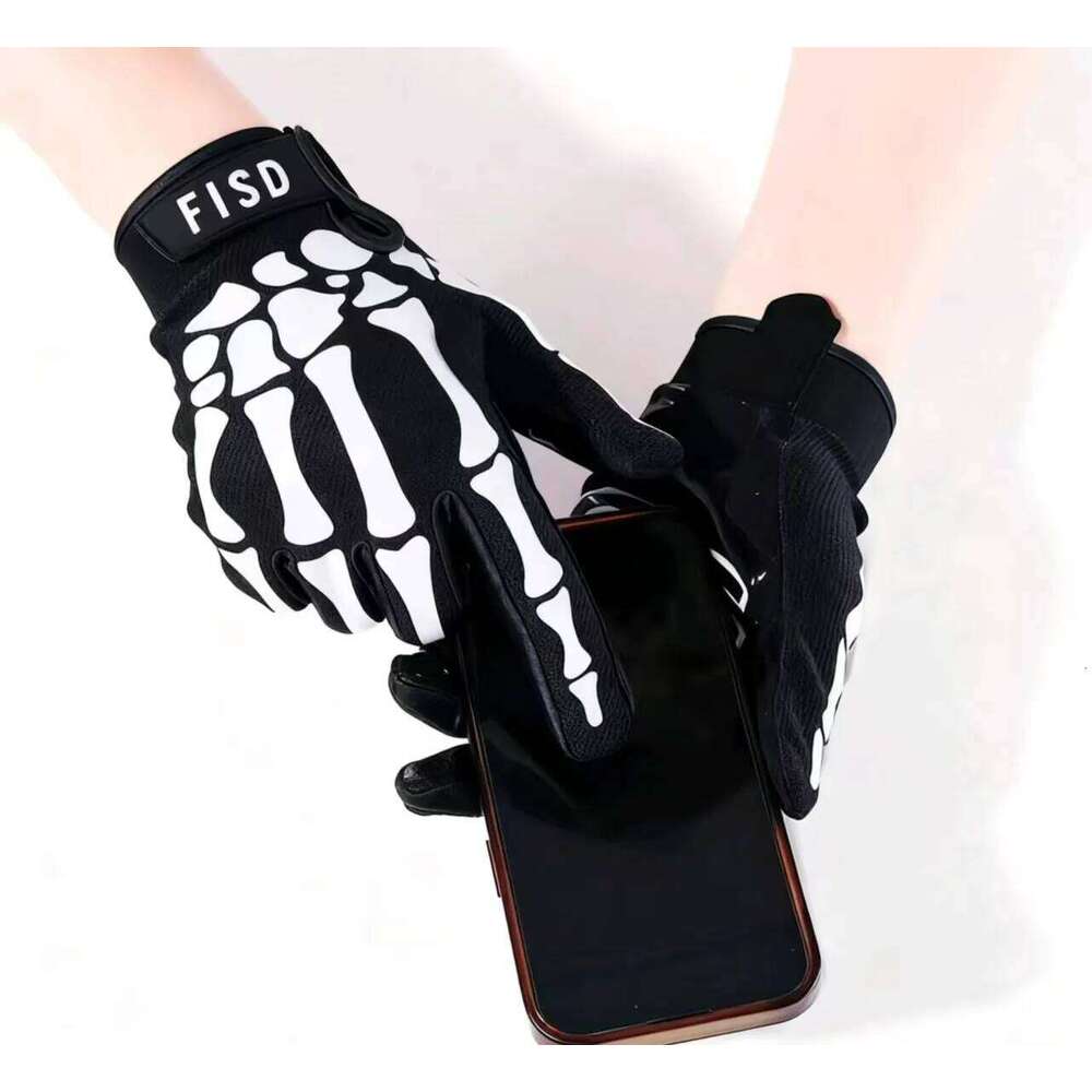 FISD DH MX Long Finger Gloves All-Season Christmas gift Night Light Ghost Claw Anti-Slip Durable for Off-Road Motorcycle gloves XJ260202