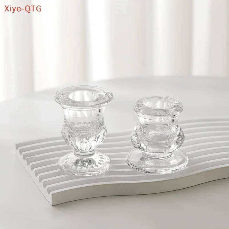 Hot! Glass Holder Novelty Nordic Decor Candlestick Romantic Candle Stand Desk Accessories Wedding Centerpieces Ornaments Y260131