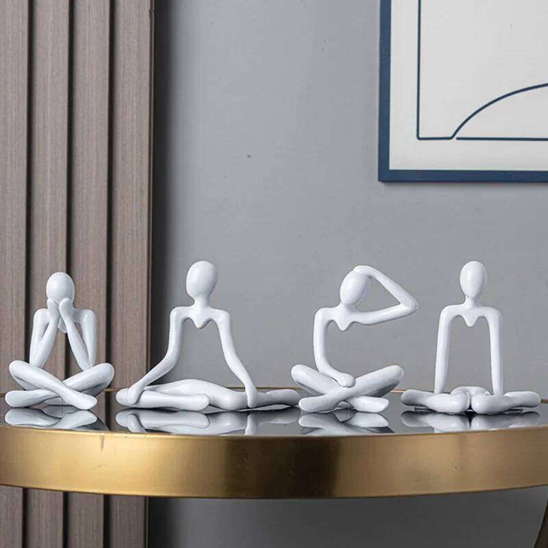 Nordic Light Luxury Style Abstract Figure Home Decoration Ornaments Sitting Posture Statue Crafts Desktop Decor Artworks Y260202