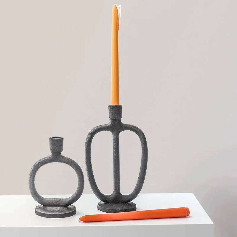 Retro Frosted Candlestick Holder, Nordic Table Centerpieces, Candle Stand, Home Decor, Wedding Ornaments Y260131