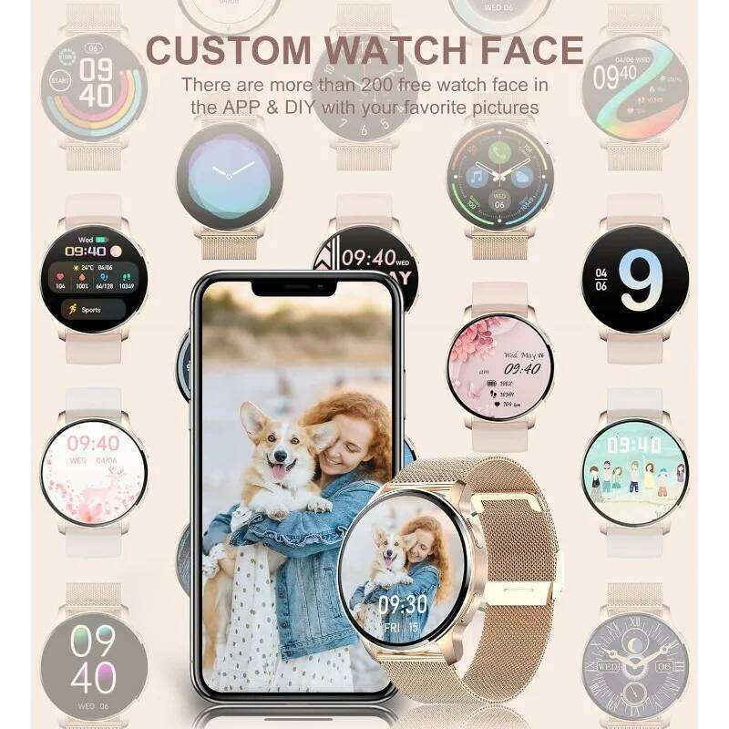 Smart Watch Women Answer/Make Call, Fitness Tracker for Android and iOS Phones Waterproof Smartwatch with 1.32" HD Full 26W0202