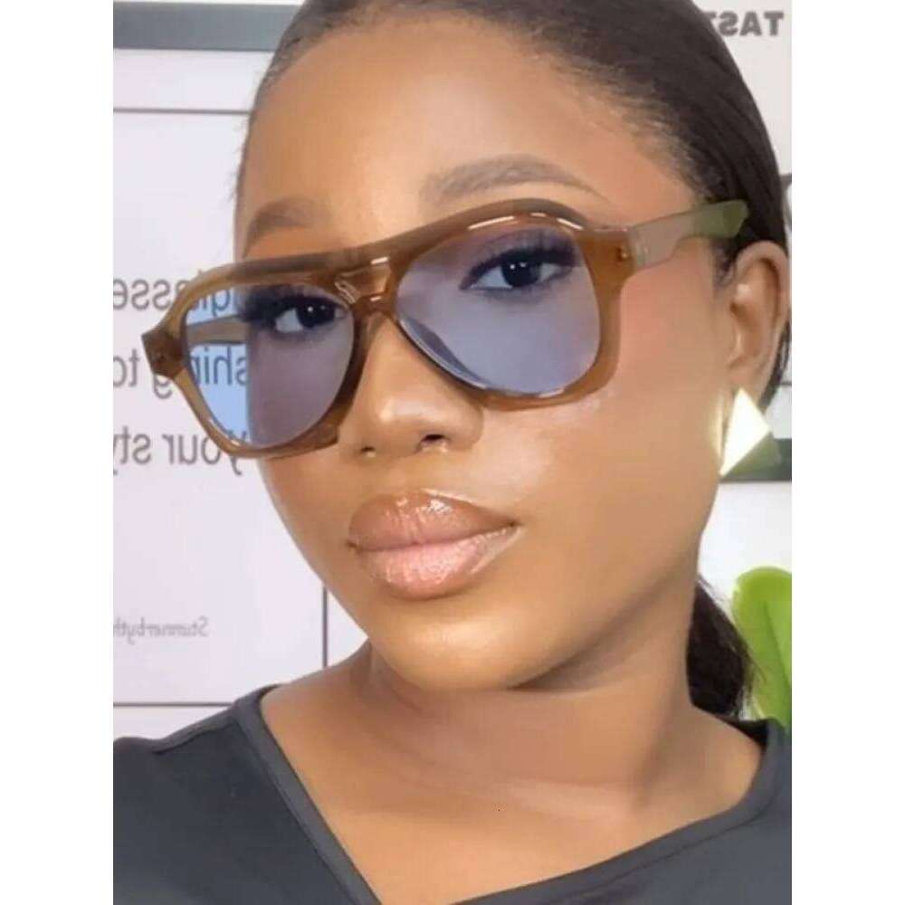 Retro Double Beam Sunglasses Women Brand Designer Glasses New Ins Fashion Personalized Gradient Eyewear Men Eyeglasses UV400 H260202