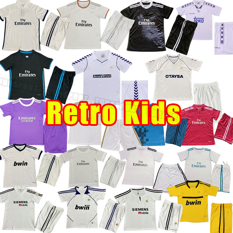 Kids Real Retro Soccer JerseyS Madrids GUTI Ramos SEEDORF CARLOS RONALDO ZIDANE Beckham RAUL FIGO 89 94 95 11 12 16 17 2011 2012 2016 child 2018 2014 2015 home away third