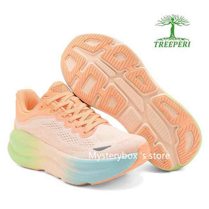 Treeperi Bondi Cushioned Road Running Shoes Top Everyday Running Walking Shoe Trail Sneakers Lighter Flexible Mysterybox Store dhgate T88 best sports
