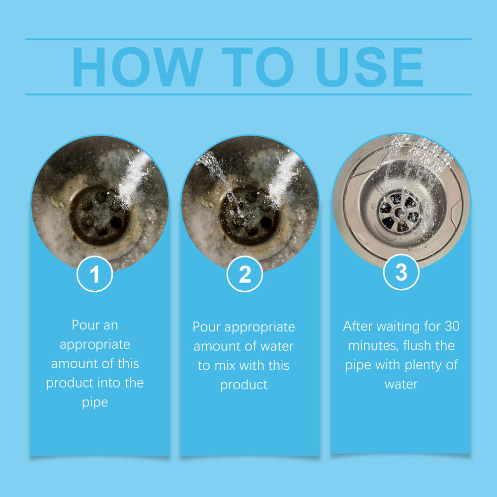 JUE FISH Pipe Drain Cleaner for Sink, Kitchen, Toilet, Fast Unclogging, Cleaning, and Stain Removal S260202