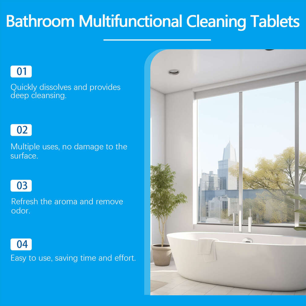 Jue-Fish Cleaning Effervescent Tablets Bathroom Sink Stain Removal Fragrance Glass Bathtub Scale Cleaner S260202