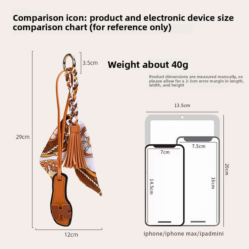 Silk scarf tassel keychain Small slippers pendant A gift suitable for birthday presents