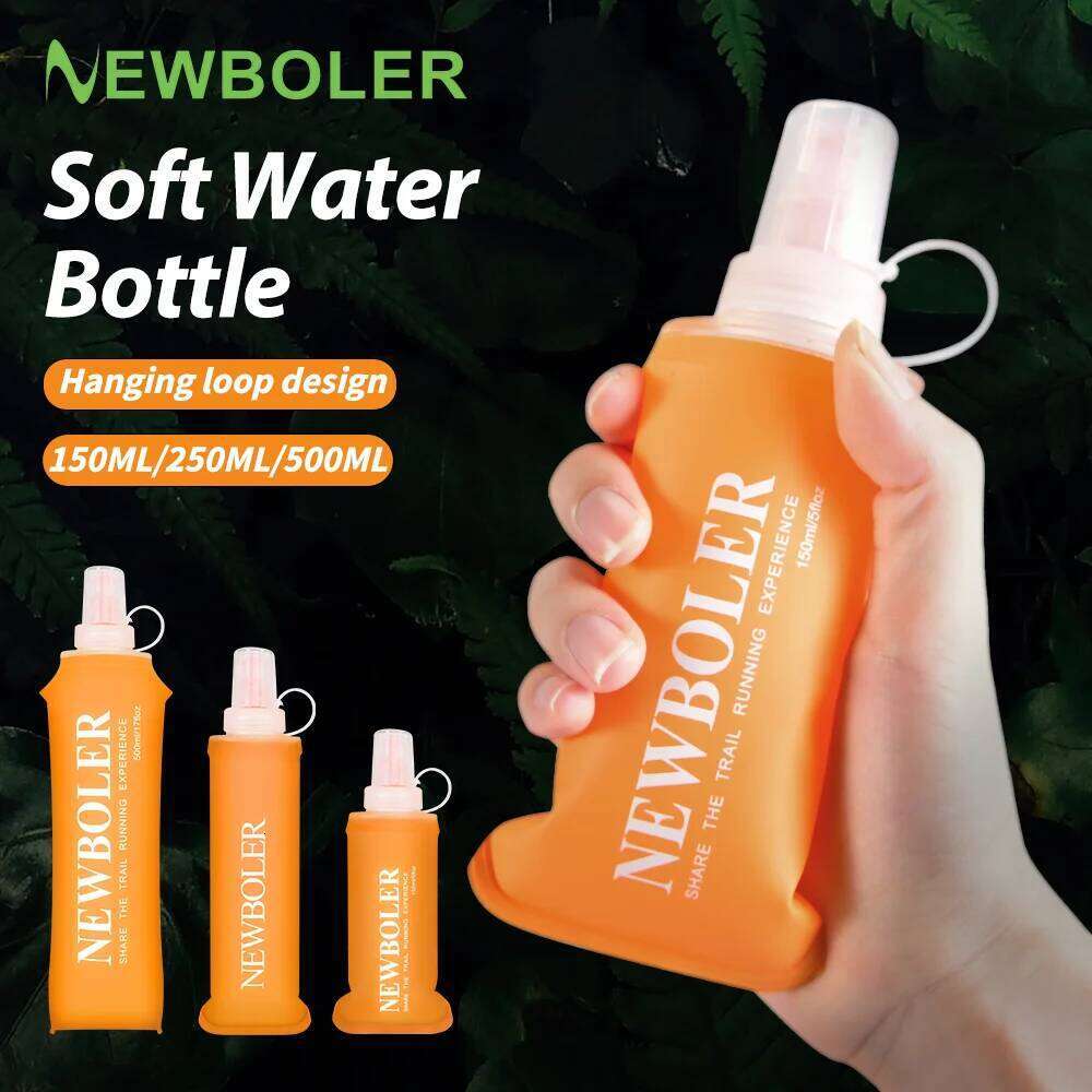 NEWBOLER 150/250/500ml Outdoor Collapsible Silicone Bite Size Running Camping Hiking Travel Convenient Water Bottle Z260202