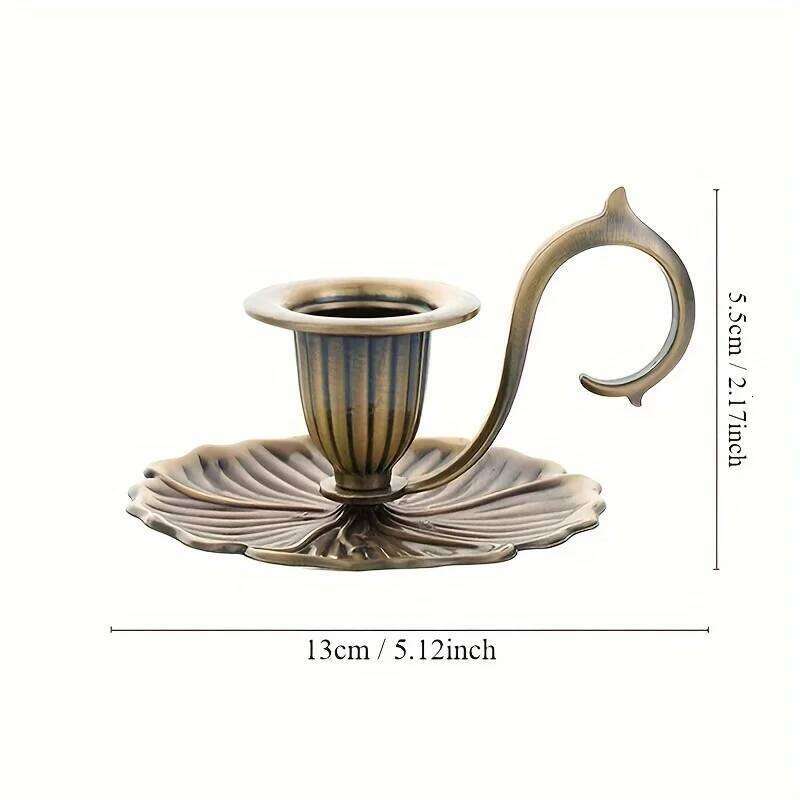 1pc European-style decoration, hand-held holder, elegant Nordic-style metal candle holder - zinc alloy Y260131