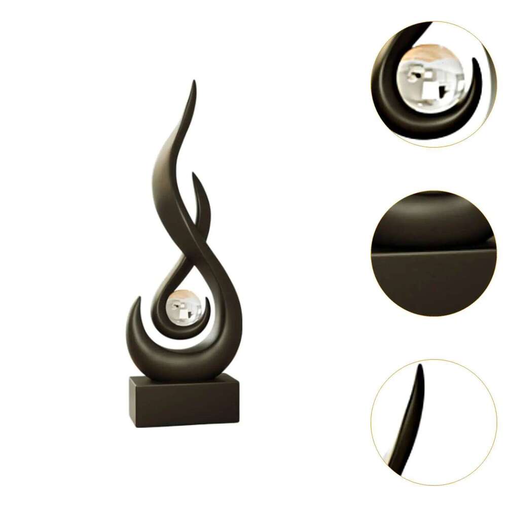 Resin Abstract Fire Statue Modern Art Sculpture Desk Ornament Vintage Study Office Home Interior Arrange Decorative Figurines Y260202