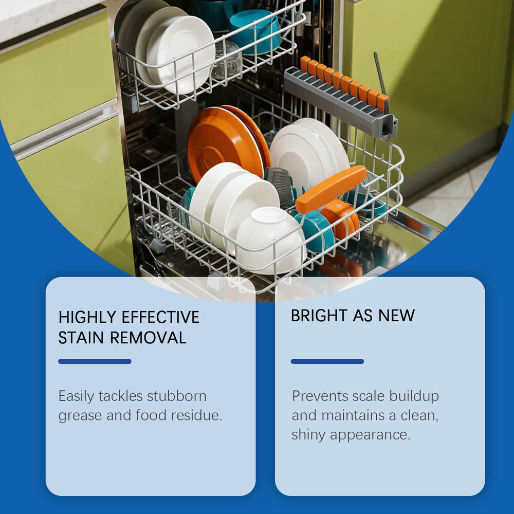 Jakehoe Detergent Household Dishwasher Cleaner Stain Oil Remover Dish Plates Kitchenware Clean and Shiny S260202