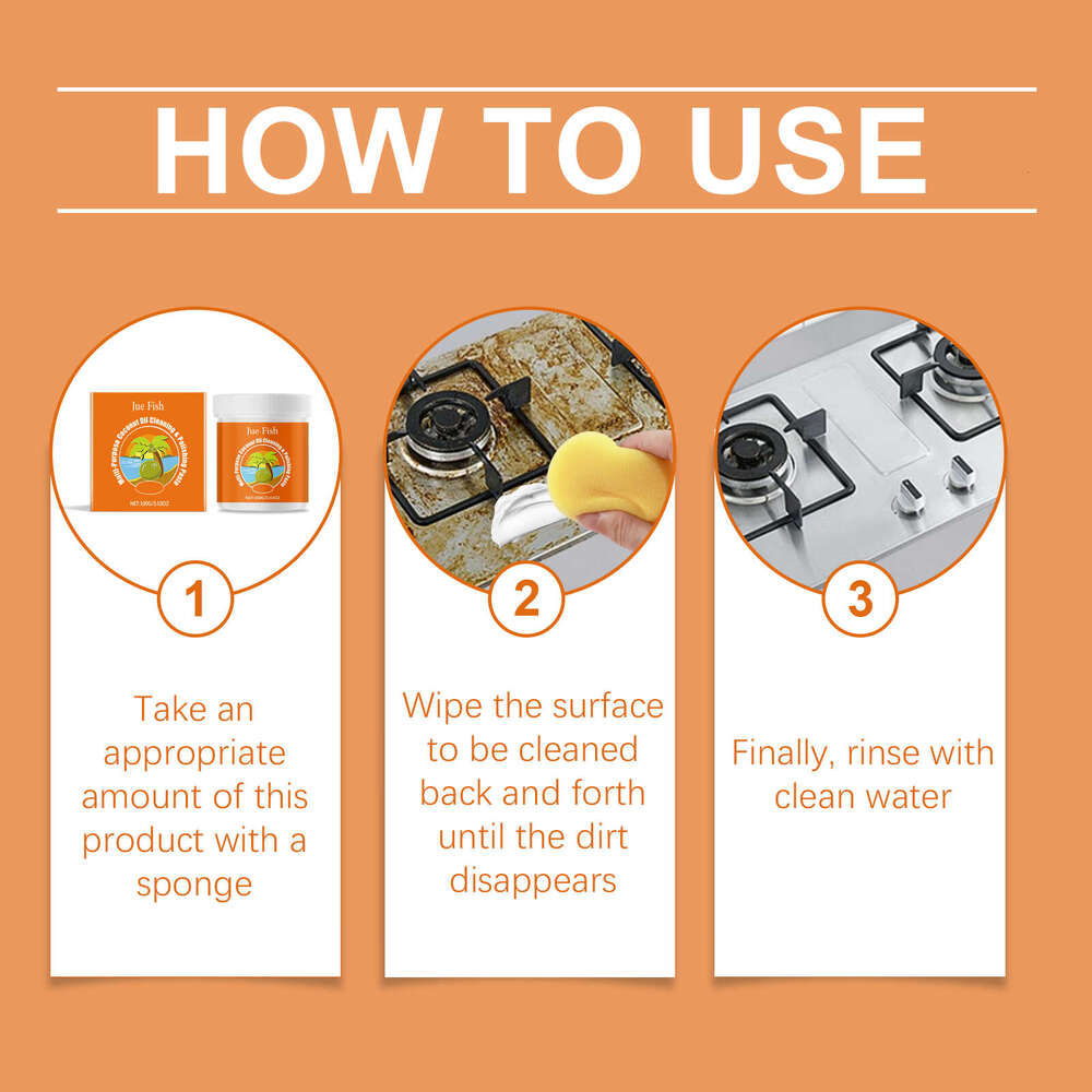 Jue-Fish Multi-Purpose Paste Cleaning Decontamination Degreasing Polishing Surface Multi-Functional Cleaner S260202