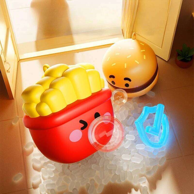 Creative Gourmet Burger French Fries Pinch Decompression Artifact Squeeze Blowing Bubbles Small Ornaments Y260202
