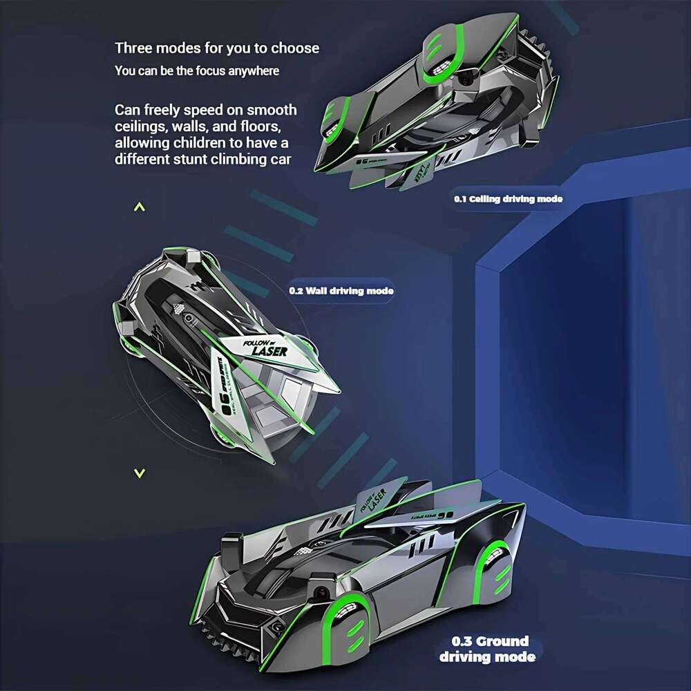 Infrared Laser RC Wall Climbing Car 2.4GHz Remote Control Anti-Gravity Ceiling Drift Stunt Racing Vehicle with Lights Kids Toys Y260131