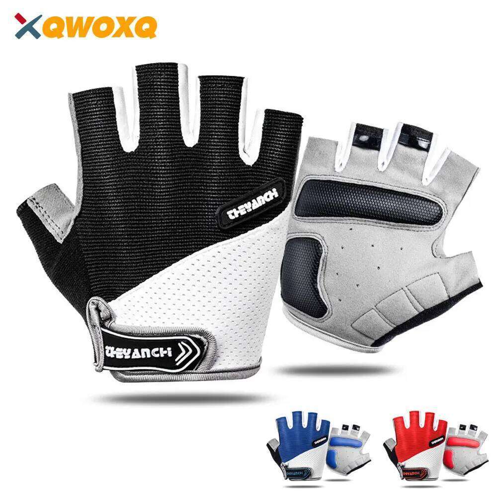 Cycling Bicycle Mountain Bike Anti Slip Shock Absorbing Padded Half Finger Short Sport Gloves Accessories XJ260202
