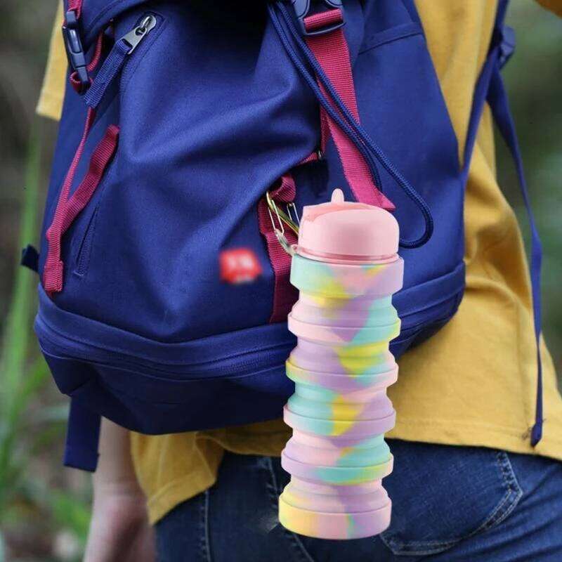 CNDY Collapsible Bottle, Reusable BPA Silicone Foldable Bottles for Travel, Portable Leak Proof Water Kettle Z260202
