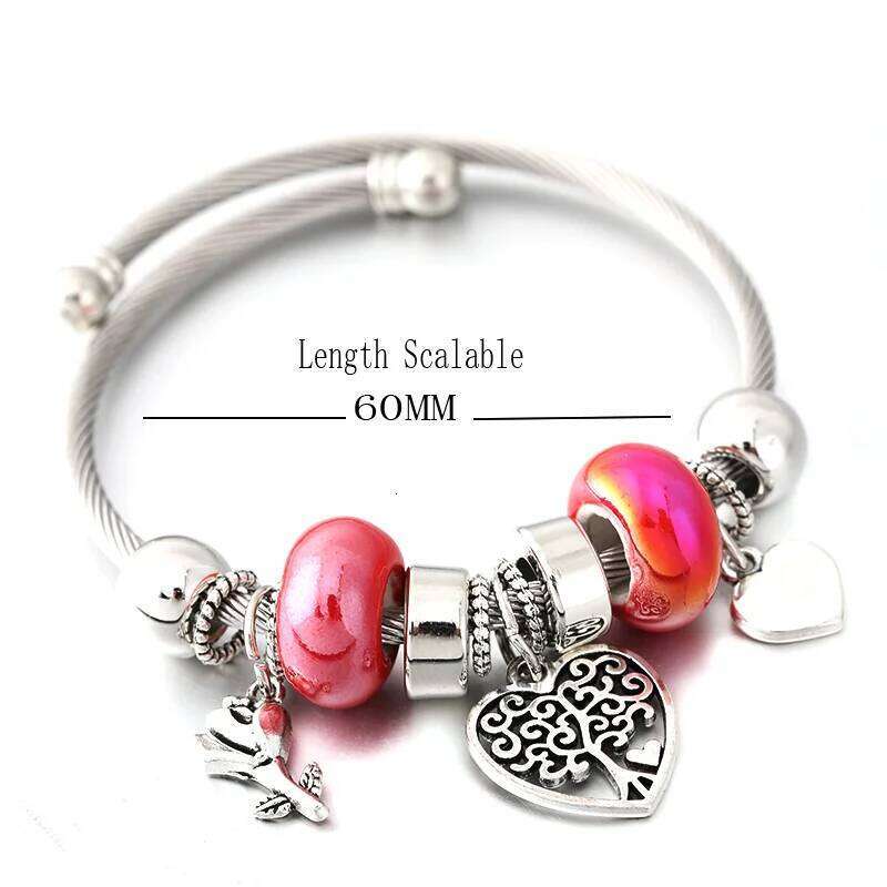 Charm Love Beaded 6 Colour Adjustable Metal Bracelet Bangles Romantic Accessories Women Fashion Jewelry H260202