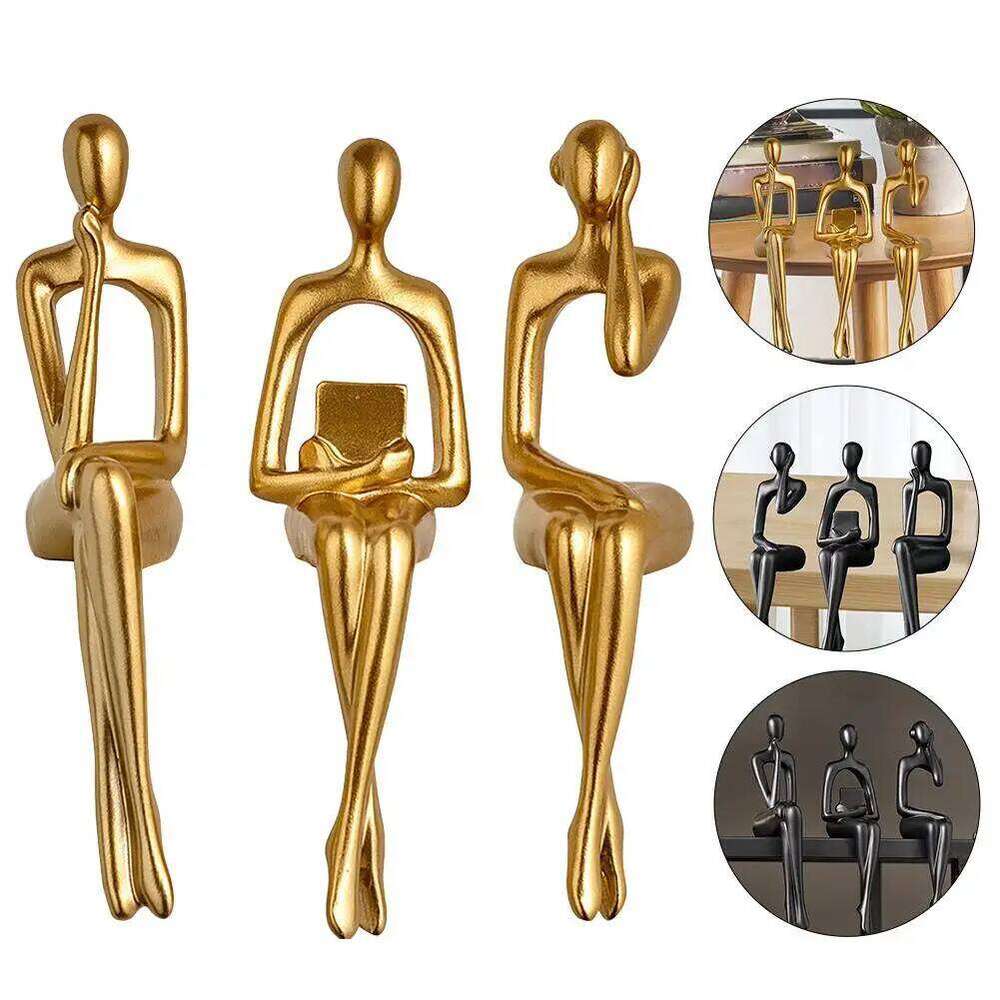 Desktop Character Ornaments High Quality Resin Abstract Thinker Sculpture Nordic Style Modern Home Office Decor Y260202