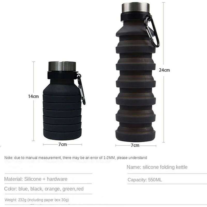 Y49A-550ML Foldable Collapsible Telescopic Folding Cup Sports Travel Mug Outdoor Water Cups Red Z260202