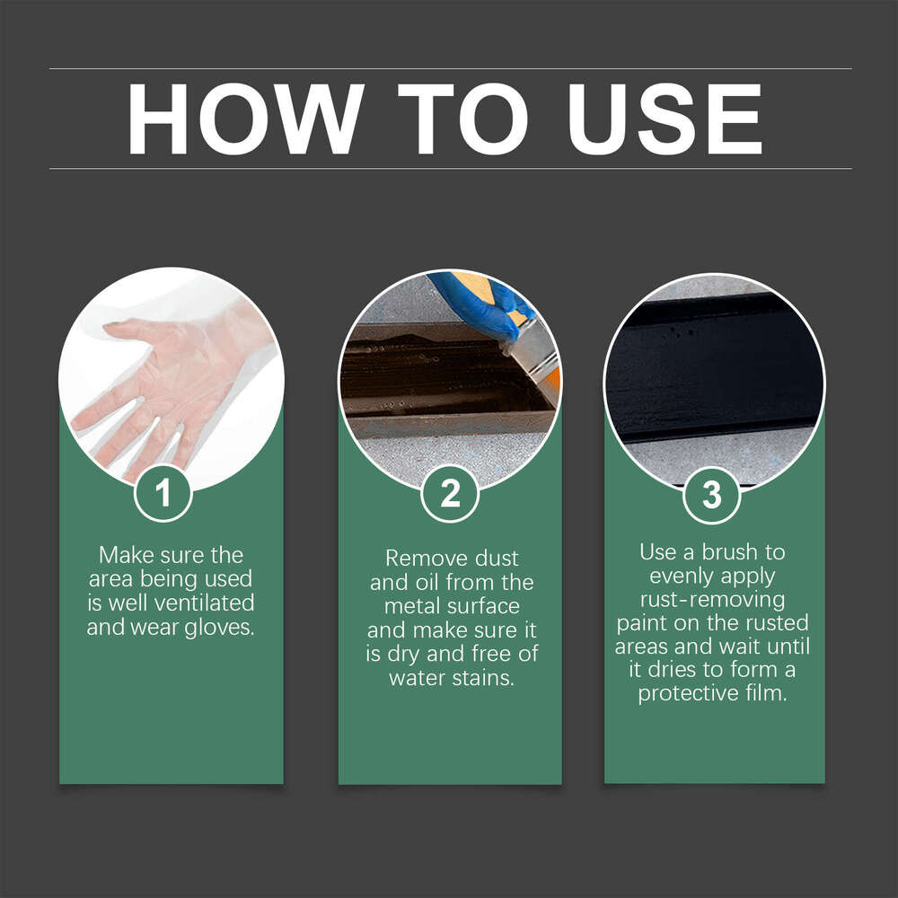 Jakehoe Metal Surface Removal Anti-Rust Long-Lasting Protection Iron Quick-Drying Rust Remover Paint S260202