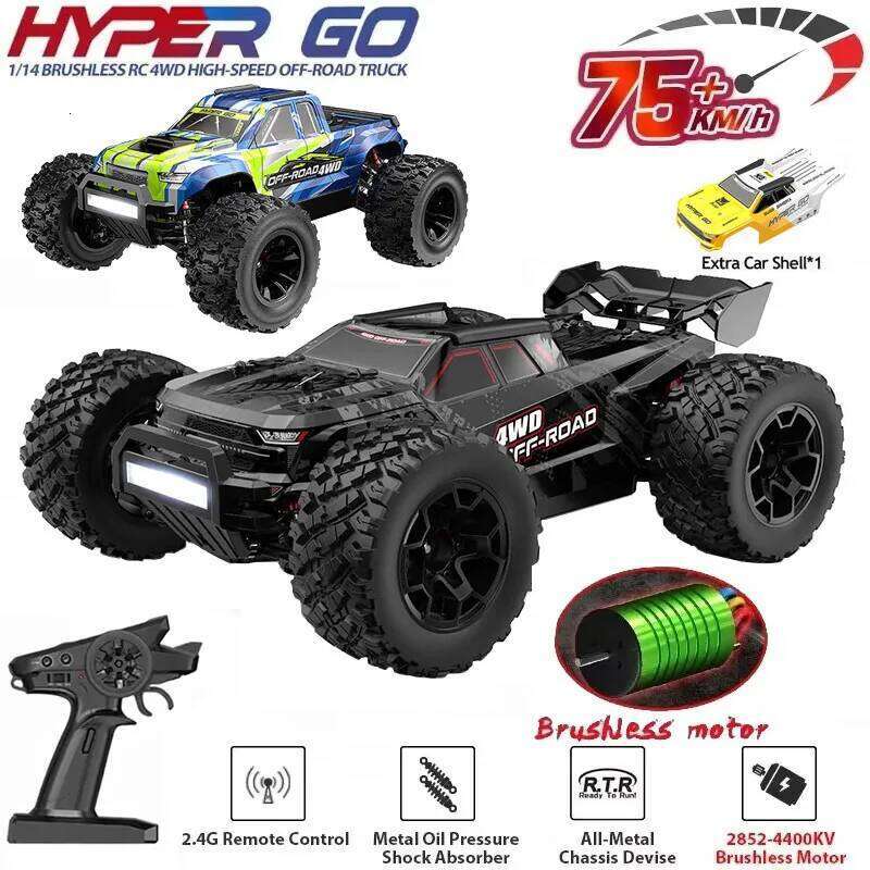 MJX Hyper Go 14207 14208 1/14 4WD 75KM/H OR 65KM/H Brushless RC Racing Car Remote Control Cars Off-Road Truck Toys Y260131