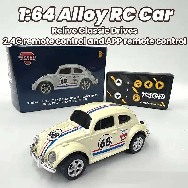 1:64 Alloy Beetle Remote Control Fun Metal Car Model For Collection Friendships Entertainment Speed RC Gift for Boyfriend Y260131