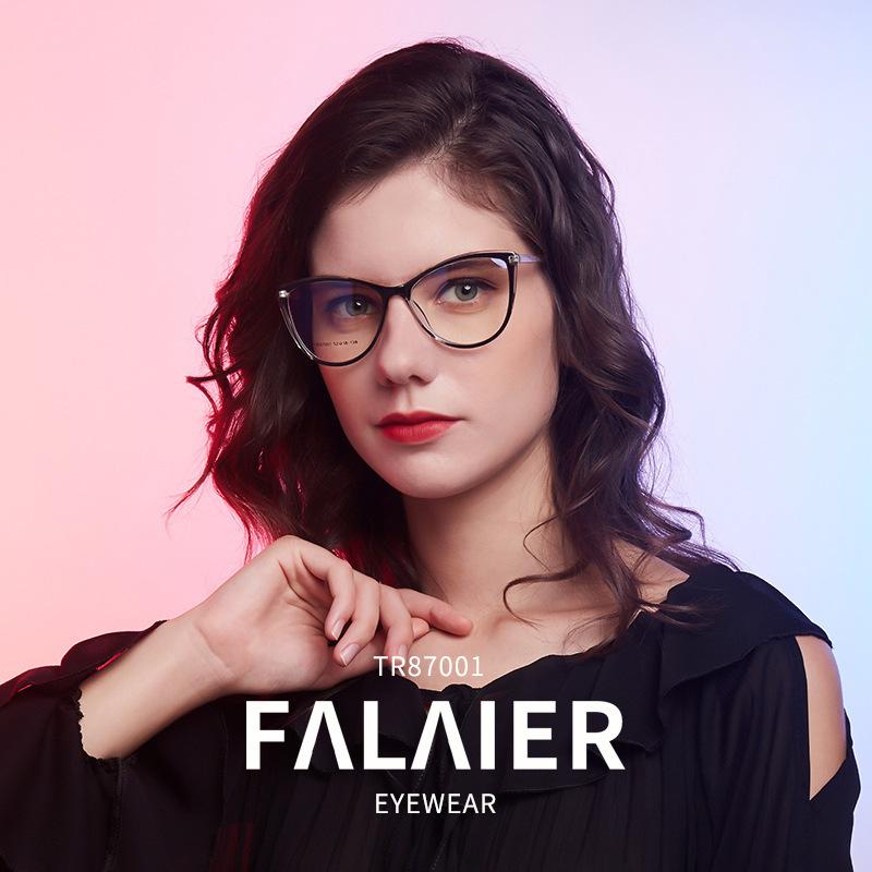 Style Glasses for Women Cat Eye AntiBlue Light Myopia TR Glasses Frame High Quality Straight 240118