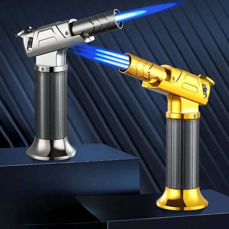 Windproof Large Flame Torch Gun Lighter Welding Cigar Kitchen Outdoor BBQ Barbecue Men's Ignition Tools Wholesale W260202