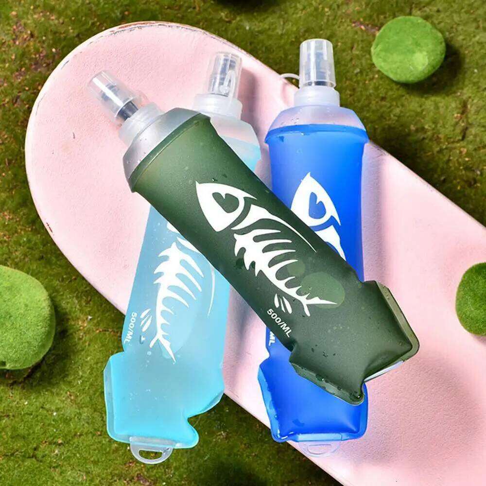 500ml Foldable Silicone Soft Flask Collapsible Water Bottles Outdoor Sport Running Traveling Hiking Camping Climbing Hydration Z260202