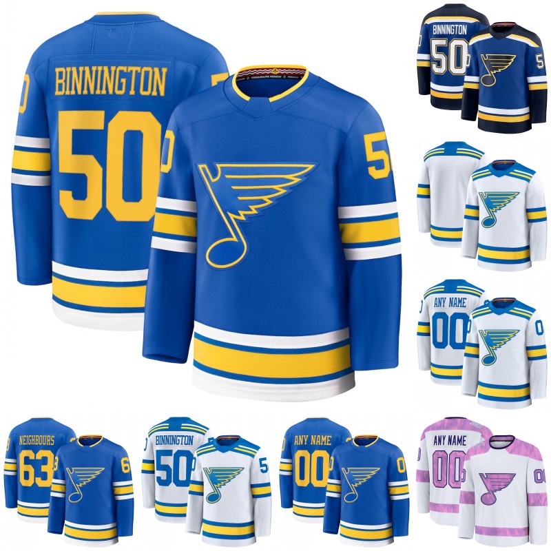 St.LouisBlues Hockey Jersey Brayden Schenn Oskar Sundqvist Pius Suter Robert Thomas Pavel Buchnevich Jake Neighbours Colton Parayko Binnington Custom Jerseys
