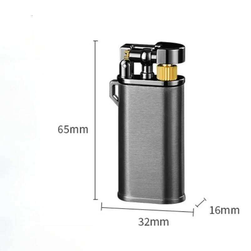 New Retro Metal Relief Inflatable with Grinding Wheel Portable Butane Gas Open Flame Outdoor Lighter Men's Gift W260202