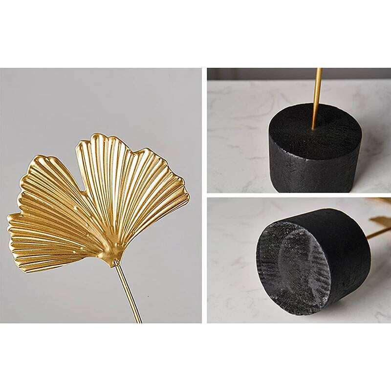 Creative Ginkgo Leaf Home Crafts Wrought Iron Desktop Artwork Decorative Statue Sculptures Housewarming Gift Y260202