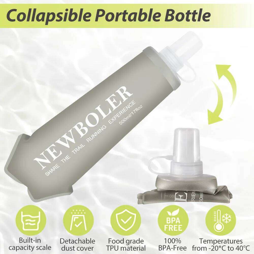 EWBOLER 150/250/500 Outdoor Collapsible Silicone Bite Size Running Camping Hiking Travel Convenient Water Bottle Z260202