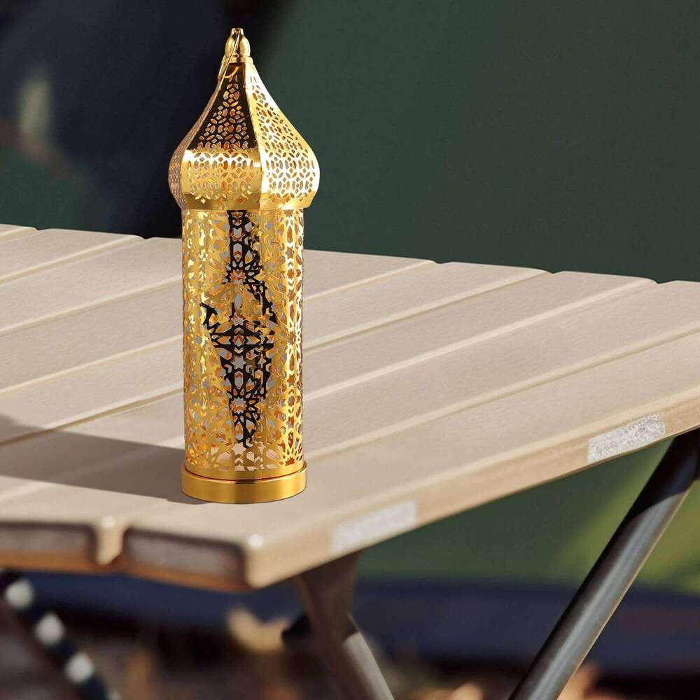 Dcor Iron Golden Hollow Light Ornaments Moroccan Ramadan Ron Lanter Table Widely Used Home Decoration Y260131