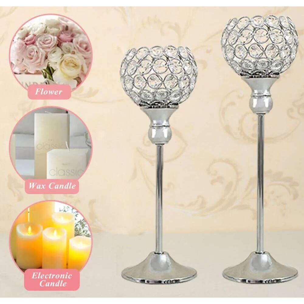 2 Wholesales Tealight Candle Holders, Crystal Candlesticks, Table Stands, Wedding Home Decor Housewarming Gift,2 Pcs a set Y260131