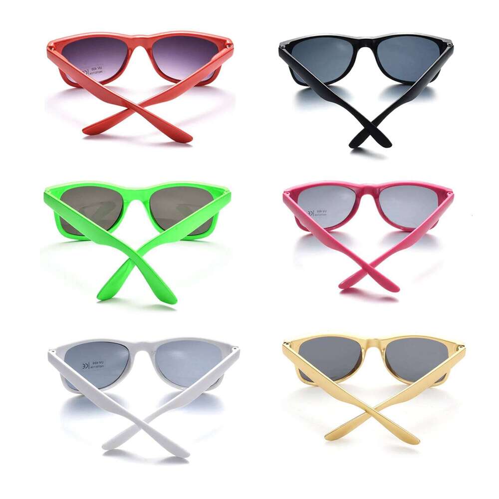 Lovatfirs Pack Sunglasses for Party Women Men Kids 6 Multicolor UV Protection Black White Hotpink Green Red H260202