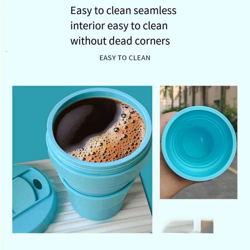 AED2-Silicone Coffee Cup,Portable & Reusable For Outdoor, Hiking, Daily Home Use, Eco-Friendly Folding Water Cup Z260202