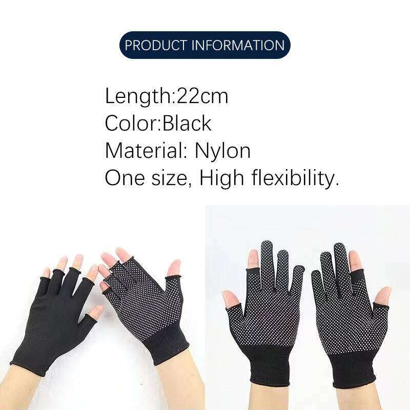 DNDYUJU Nylon Anti-slip Two Fingers Dispensing Cut Outdoor Sports Breathable Fishing Gloves Half Finger XJ260202