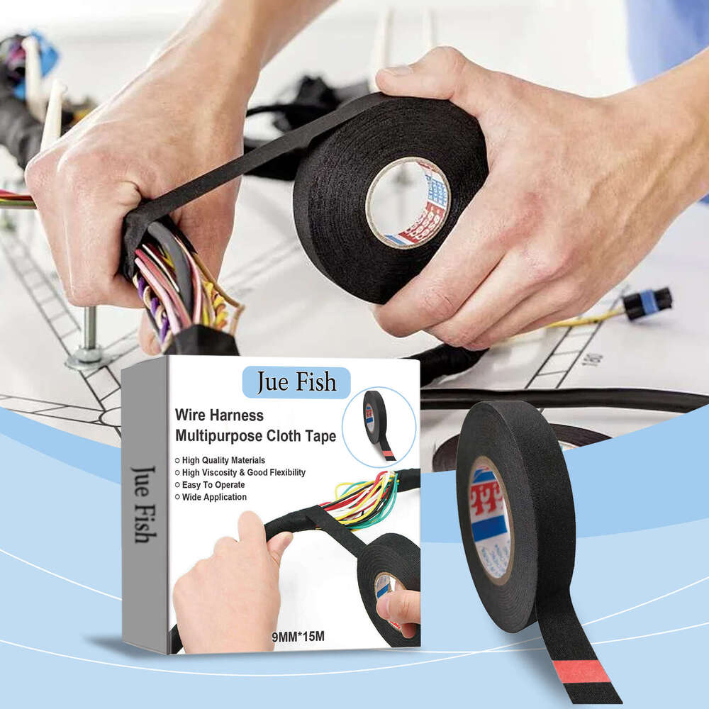 JUE-FISH Adhesive Cloth Velvet Wiring Harness Polyester Flame Retardant High Temperature Resistant Insulation Tape S260202