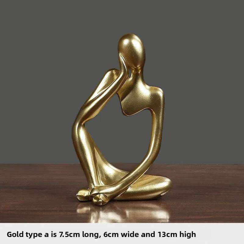 1pcs Explosive Mini Thoughtful Resin Ornaments Nordic Abstract Figures Handicrafts Light Luxury Home Decorations Y260202