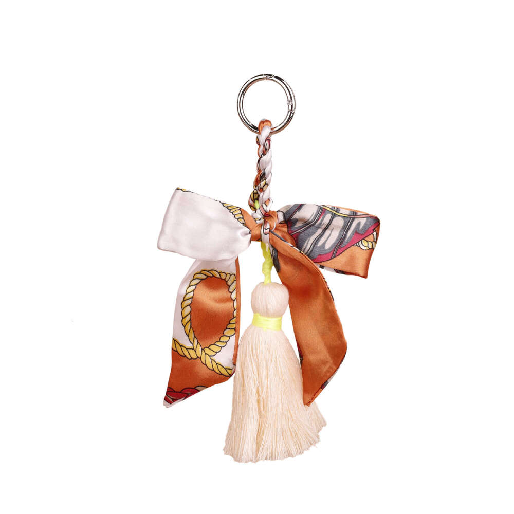 Leather pony pendant keychain Silk scarf bow string Suitable for keychains, bucket bags and birthday gifts