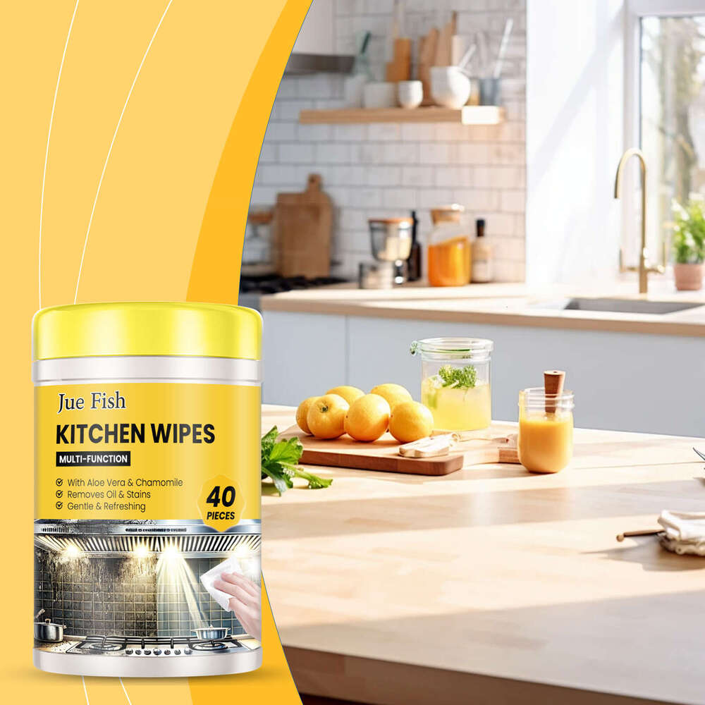 Jue-Fish Kitchen Countertop Stove Oven Multi-Purpose Household Heavy Oil Stain Cleaning Wipes S260202