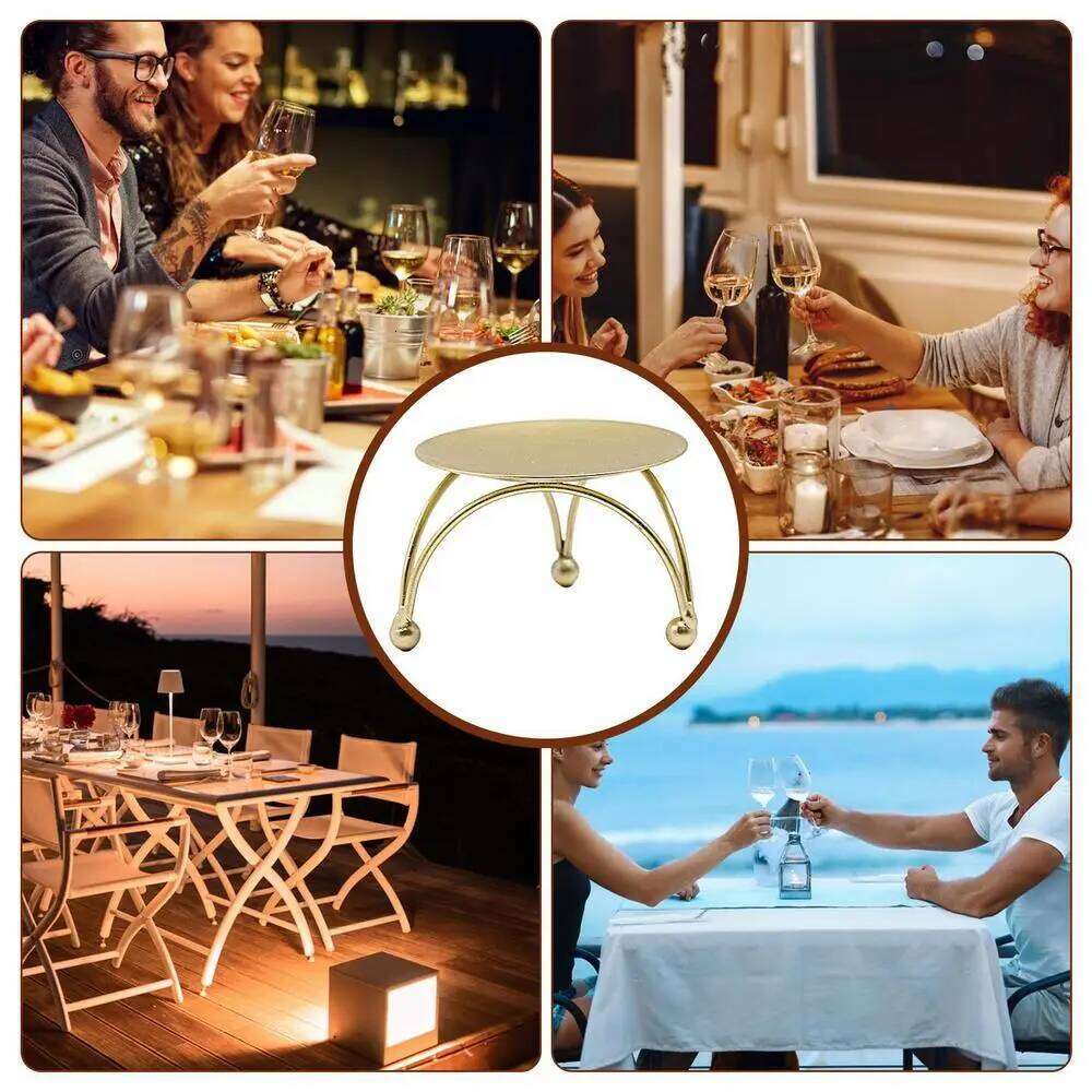 Metal Candle Holder with Iron Plate Base Perfect for Home Decor Craft Projects Artisan Gifts and Wedding Celebrations Enhances Y260131