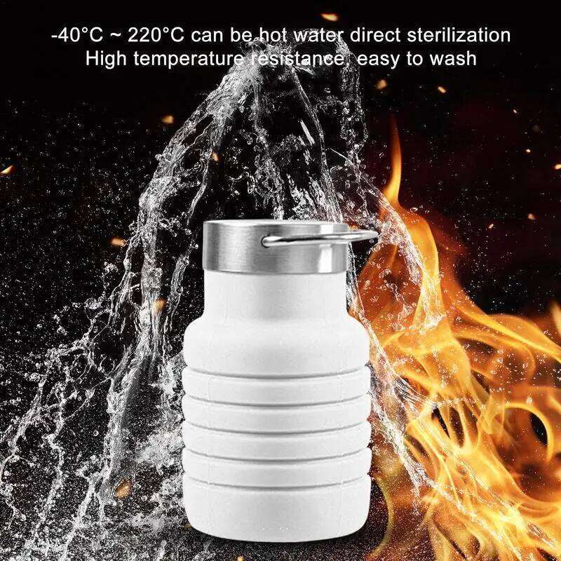 Sports Silicone Folding For Camping Essentials Leak Proof Water Bottle Travel Accessories Z260202
