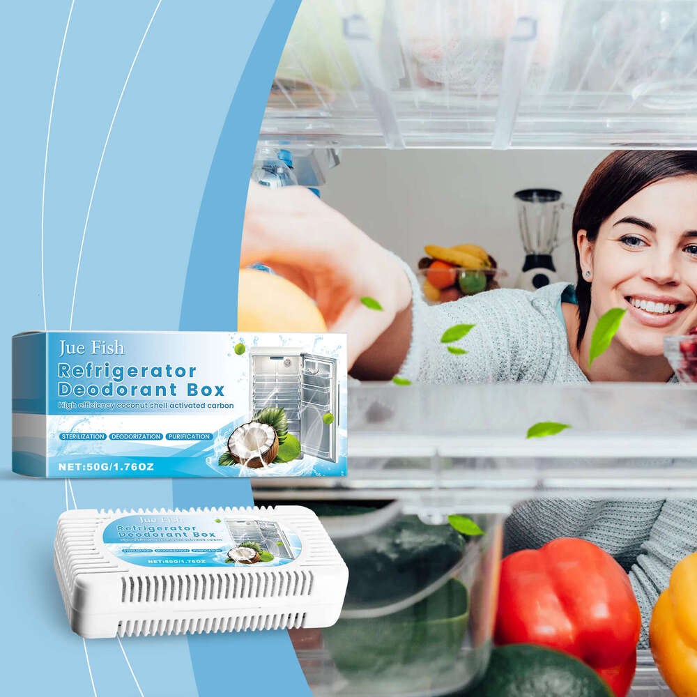 Jue Fish Deodorizer Box Household Freezer Deodorizing Cleaner Odor Eliminator Refrigerator Cleaning Agent S260202